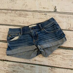 Abercrombie & Fitch Kids 14 Cut Off Rolled Denim Jean Shorts Y2K 90s Shortie
